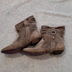 Kenzie gray leather booties